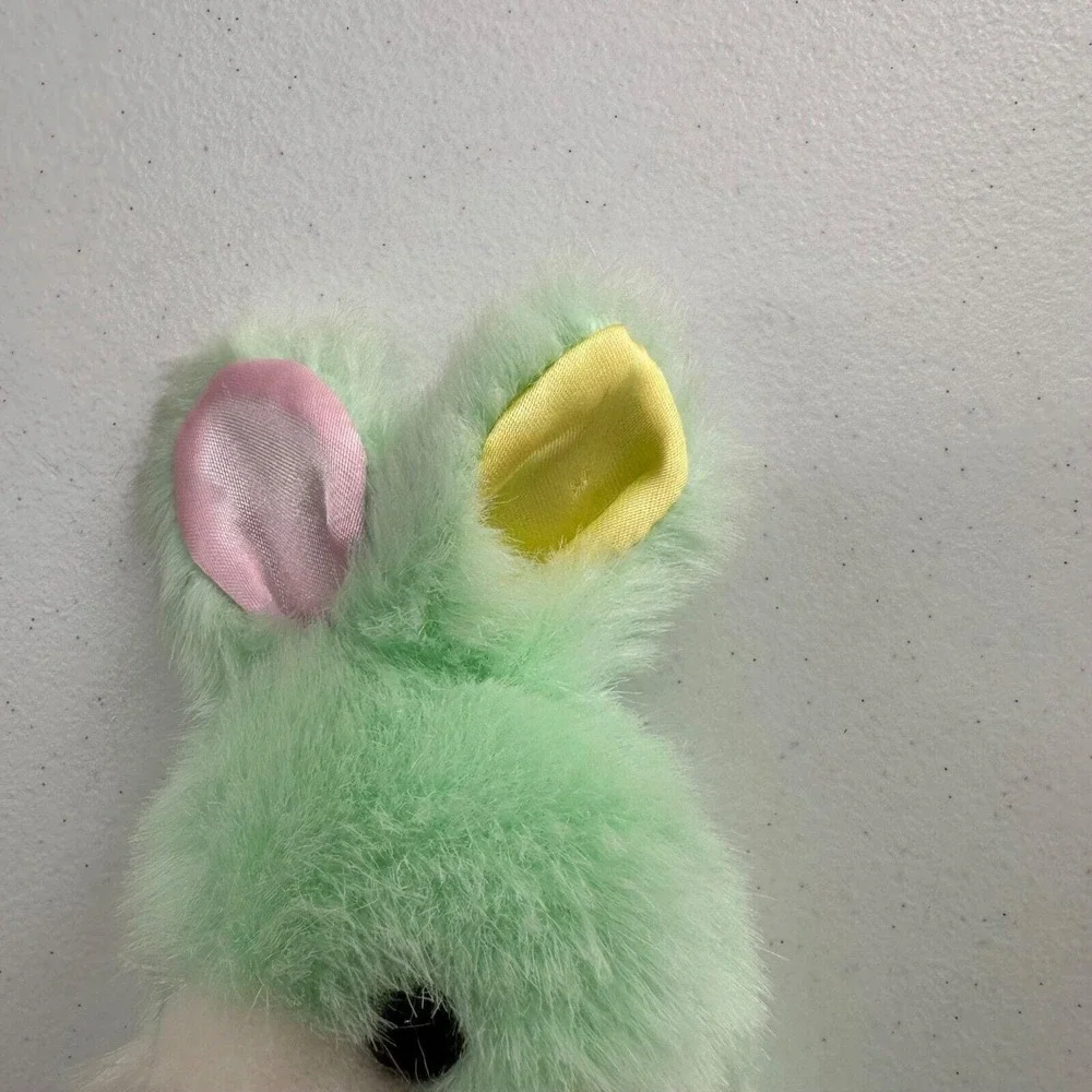 Vintage‎ Peachtree Playthings Green Pastel Plush Bunny Rabbit Easter Basket 8